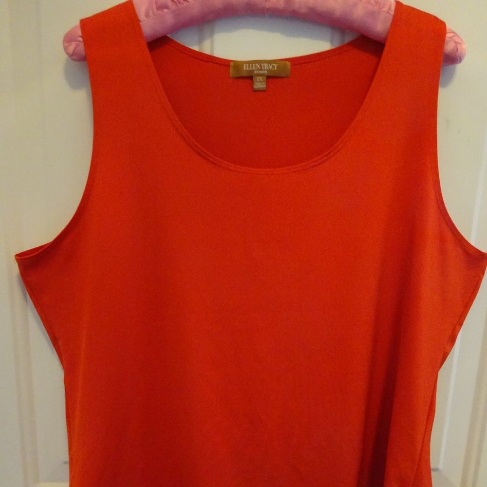 Ellen Tracy Red Tank Top 1 XL